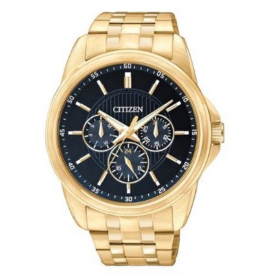 Citizen® Men's Quartz Gold-Tone Stainless Steel Bracelet Watch w/Black Dial