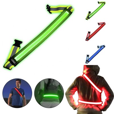 LED Reflective Belt USB Rechargeable Glowing Waistband