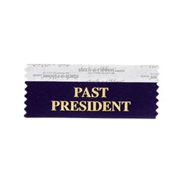 Past President Stk A Rbn Navy Ribbon With Gold Imprint