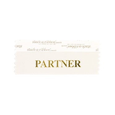 Partner Stk A Rbn Cream Ribbon Gold Imprint