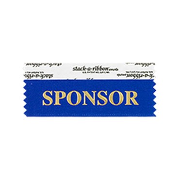 Sponsor Stk A Rbn Blue Ribbon With Gold Imprint