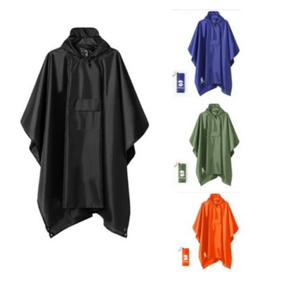 Waterproof Rain Poncho Hooded Coat Jacket