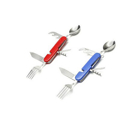 Multi-function Folding Tableware Set w/Bottle Opener