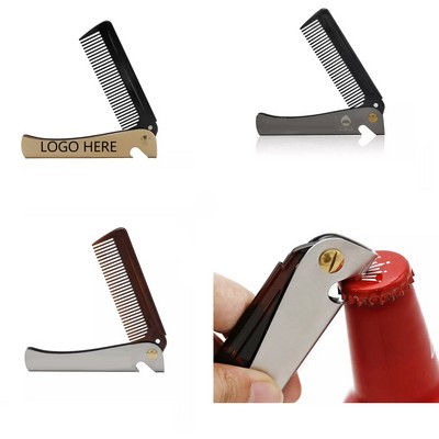 Metal Folding Comb with Bottle Opener