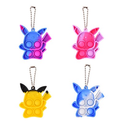 Pikachu Push Pop Bubble Silicone Keychain