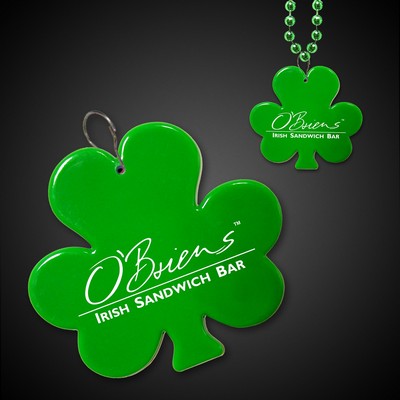 2 1/2" Digi-Printed Green Shamrock Plastic Medallion Badge