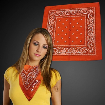 22" Blank Orange Cotton Bandana