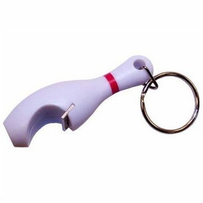 Plastic Bowling Pin Bottle Opener Keychain