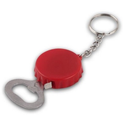 Cap Shape Tape Measure Bottle Opener Keychain