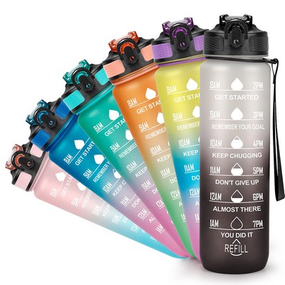 32oz Sports Motivational Water Bottle BPA Free and Soft Touch