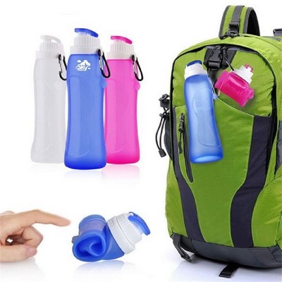 17oz Collapsible Silicone Sports Water Bottle