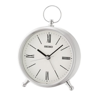 Seiko Ming Aluminum Silver Bedside Alarm Clock