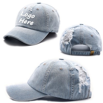 Washed Denim Jean Cap