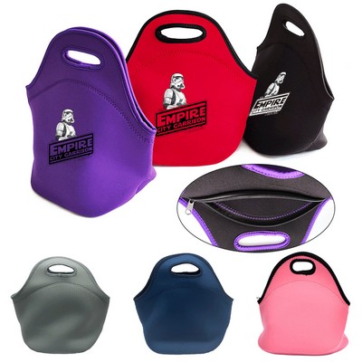 Portable Neoprene Zippered Lunch Bag