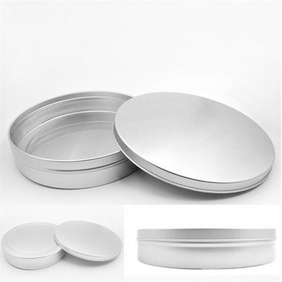 Silver Aluminum Round Tin