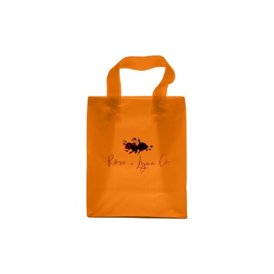 Frosted Orange Colored Poly Flexi-Loop Bag/ 4 Mil (8"x5"x10")