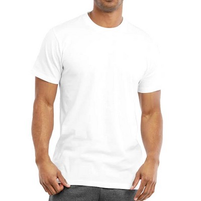 Men's Crew Neck T-Shirts - Large, White (Case of 10)