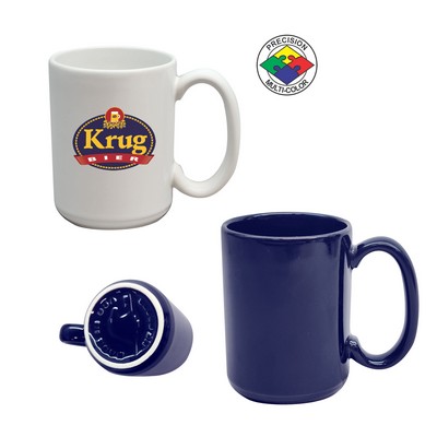 15 Oz. Vitrified Cobalt Blue El Grande Mug (Screen Printed)