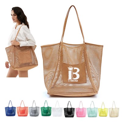 Mesh Beach Tote Shoulder Handbag