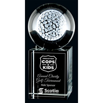 3D Laser Rise & Shine Golf - Crystal, Award Trophy, 4 7/