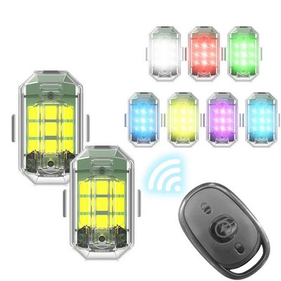 Wireless Remote Control 7 Colors USB Charging Led Strobe Lights With 2 Light