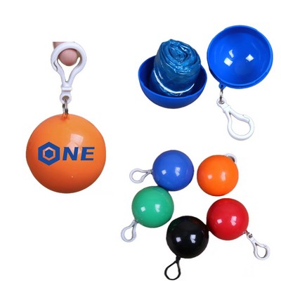 Outdoor Cloak Disposable Raincoat Ball/Keychain