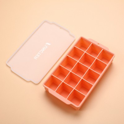 15 Flexible Silicone Ice Cube Molds with Removable Lid Ice Cube Tray