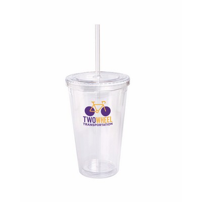 16 oz. Double Wall Cool Acrylic Tumbler - Clear