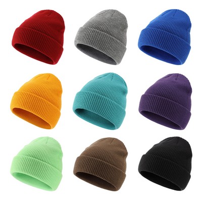 Custom Embroidery Ribbed Knit Beanies