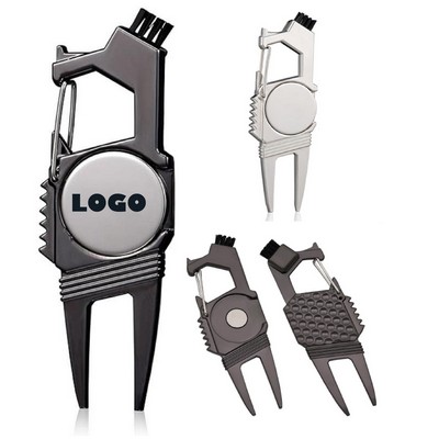 Golf Ball Marker Divot Repair Tool Nylon Brush Clip