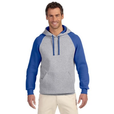 Jerzees 8 Oz., 50/50 NuBlend&reg; Colorblock Raglan Pullover Hoo