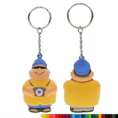 Foam Tourist Pete Stress Ball Key Ring with Your Logo