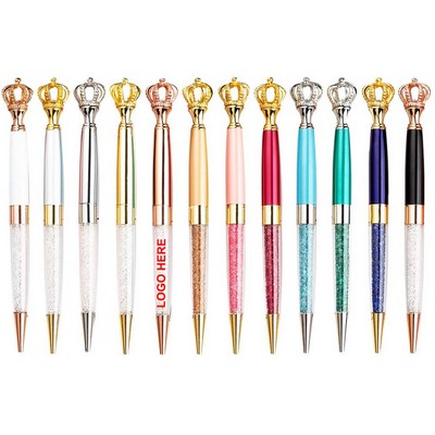 Fancy Crystal Crown Ballpoint Pens