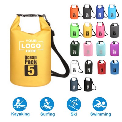 Custom 5L Rugged Laundry Dry Bag w/ Roll Top Closure