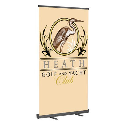 47" X 81" Retractable Fabric Banner Stand - Black