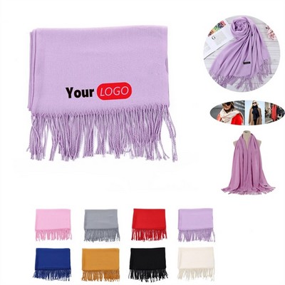 Woven Scarf With Fringes