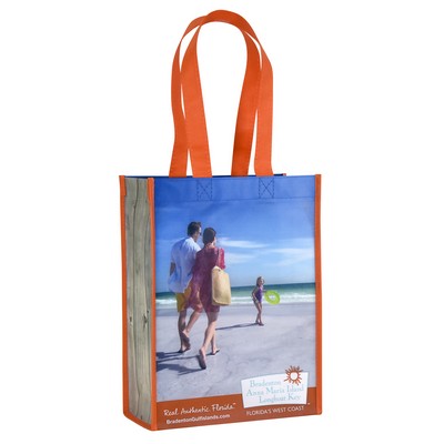 Custom Full-Color Laminated Non-Woven Promotional Tote Bag 9"x12"x4.5"