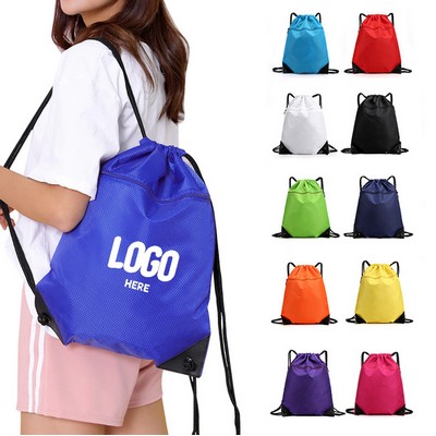 Drawstring Backpack With Zippper Pocket