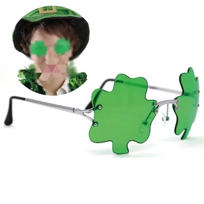 Irish Shamrock Leaves Glasses