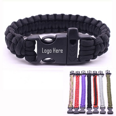 Colorful Braided Paracord Survival Bracelet With Whistle