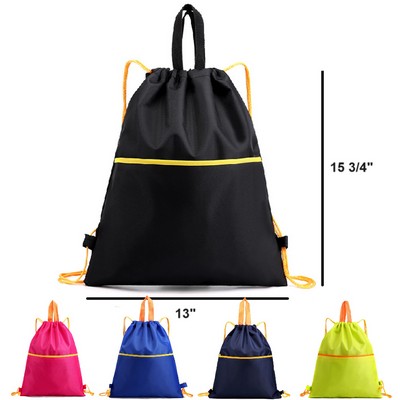 Drawstring Backpack With Zipper Inner Bag