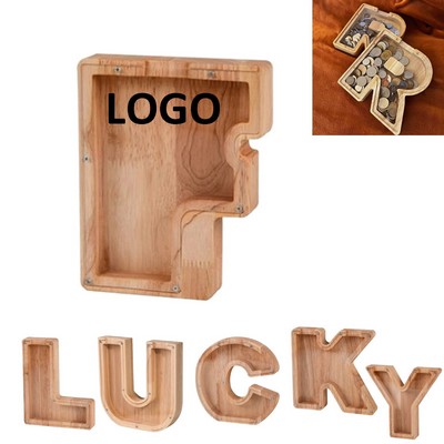 Kid's Wooden Alphabet Piggy Bank