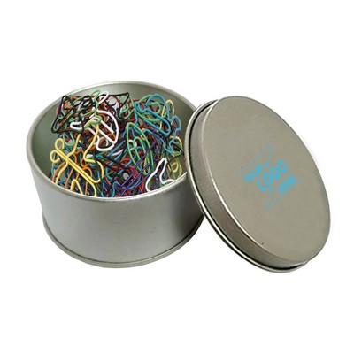 Animal Shaped Paper Clips w/Tin Container