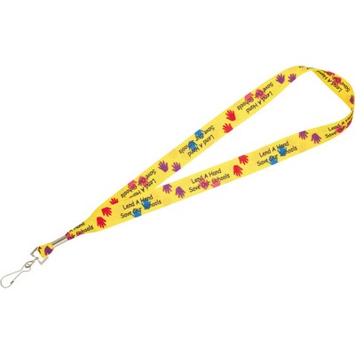 Full Color 1" Lanyard w/ Hook