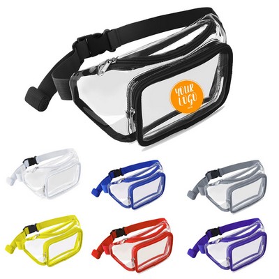 PVC waterproof transparent bag sports running outdoor waist bag