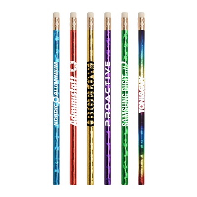 Prismatic Foil Wrap Wooden Pencil