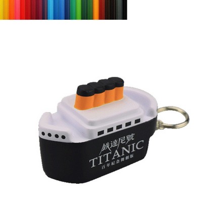 Foam Ocean Liner Shaped Stress Reliever with Keychain