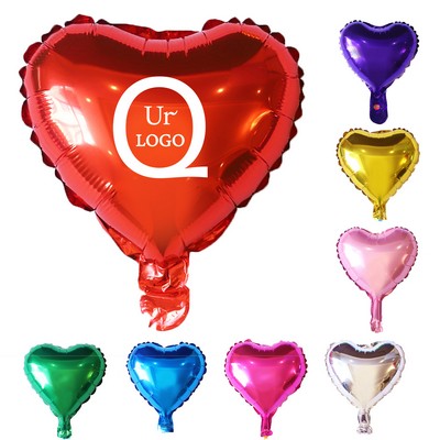 10Inch Heart Shape Aluminum Foil Balloons