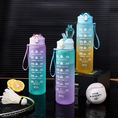 Large Capacity 30oz Gradient Sports Water Bottle