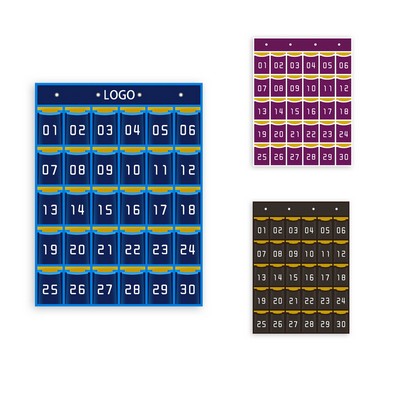 Numbered Clear Pocket Chart for Cell Phone